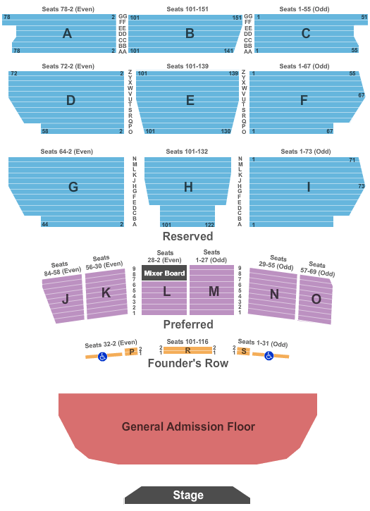 Santa Barbara Bowl Seating map