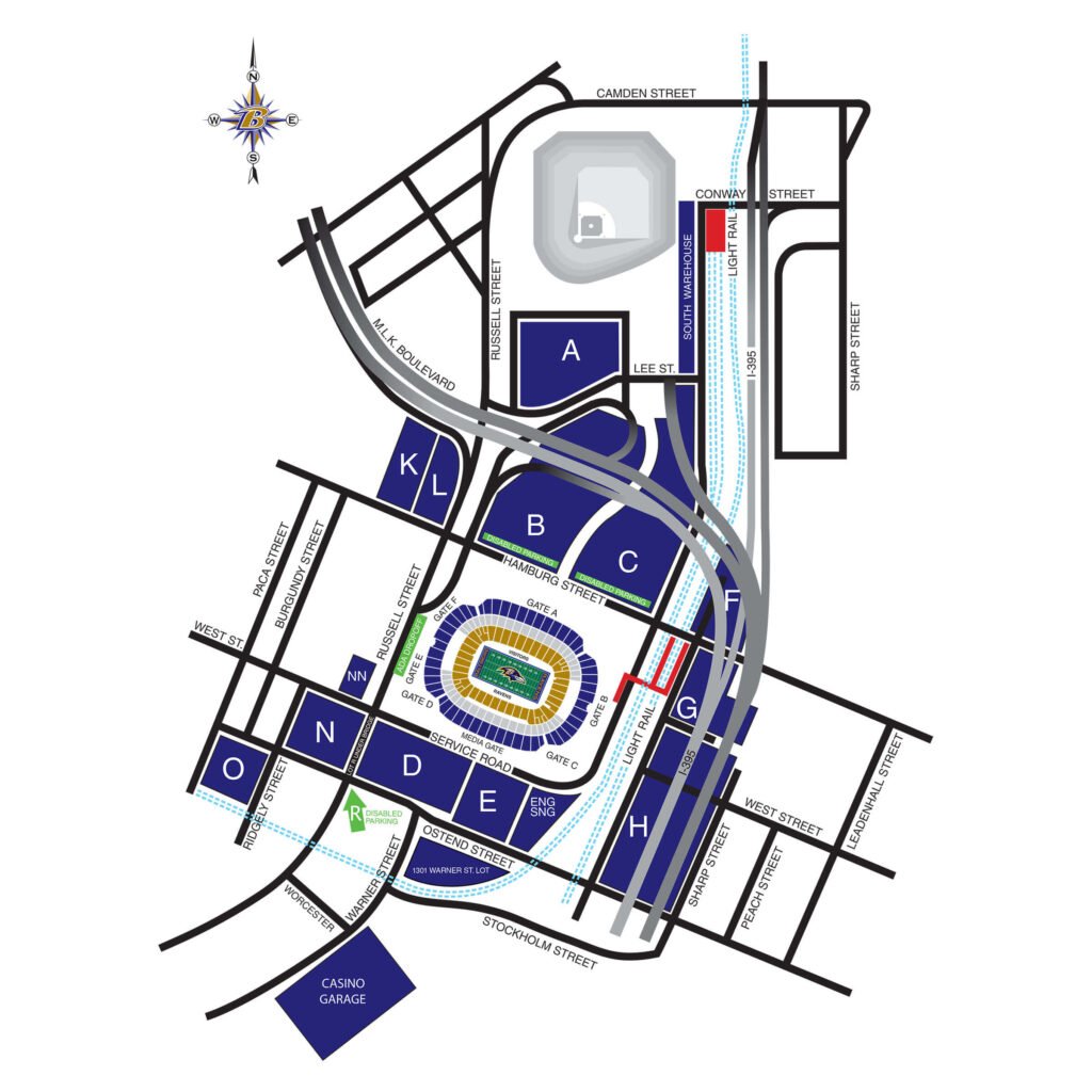 M&T Bank Stadium Parking Map