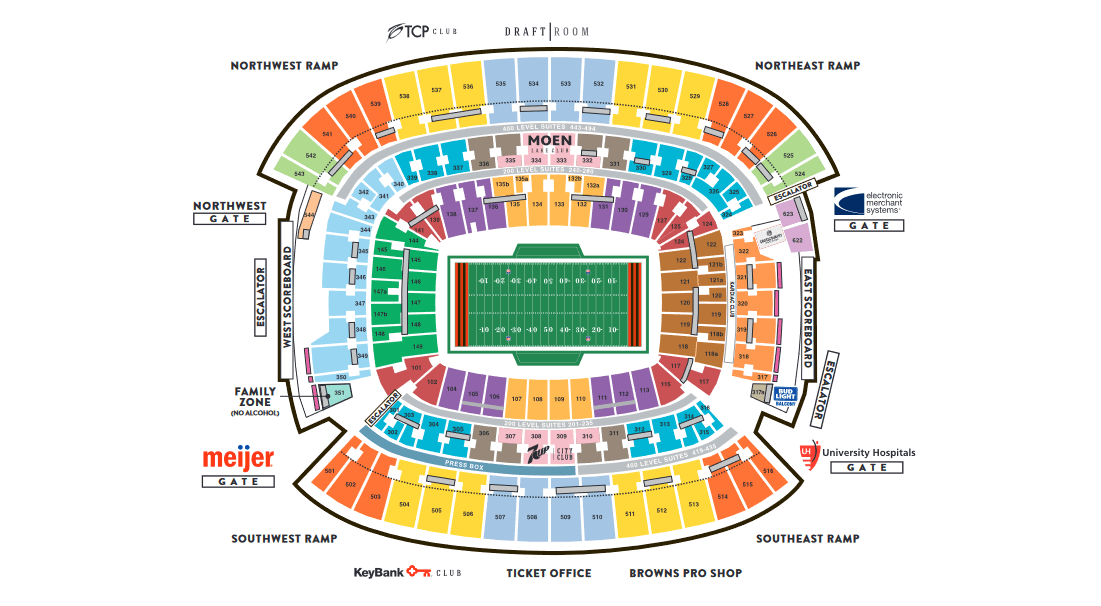 FirstEnergy Stadium Seating Chart 2024 Best Seats at Cleveland Brown