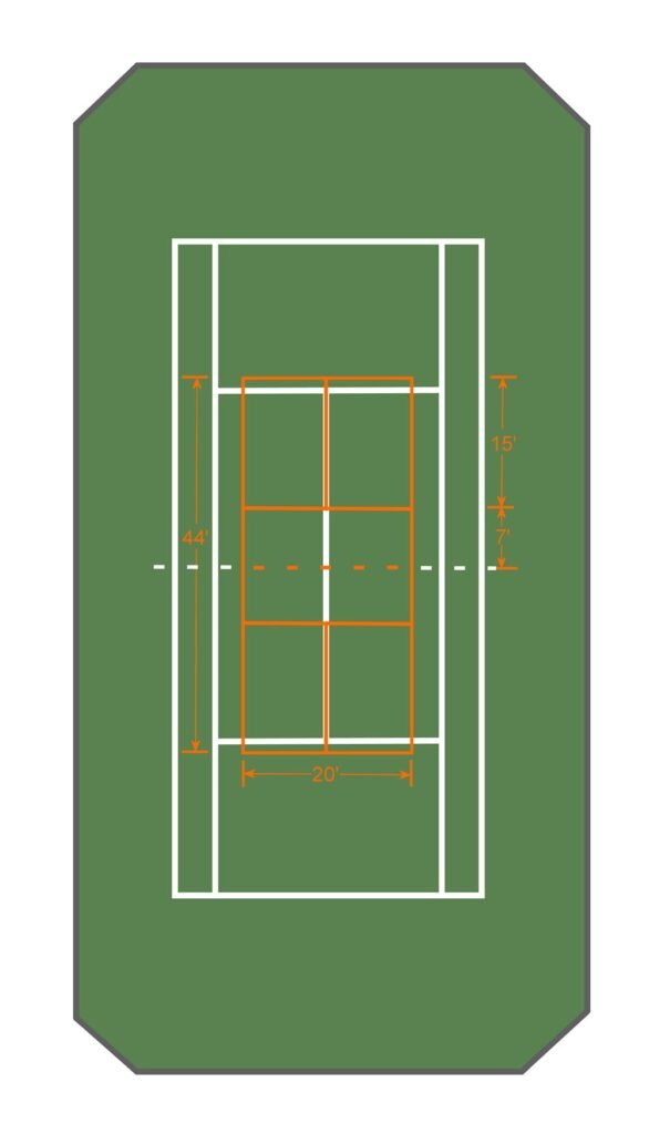 1 pickleball court on tennis court