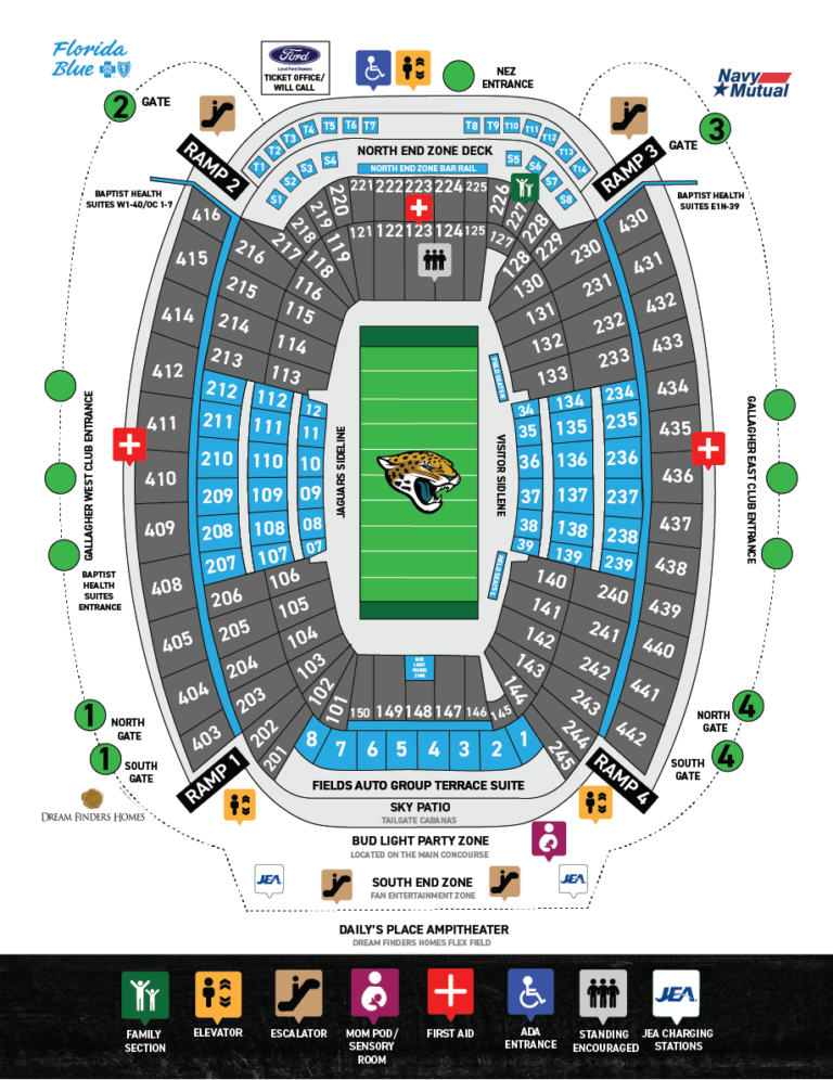 TIAA Bank Field Seating Chart and Map 2023 Find Your Perfect Spot to