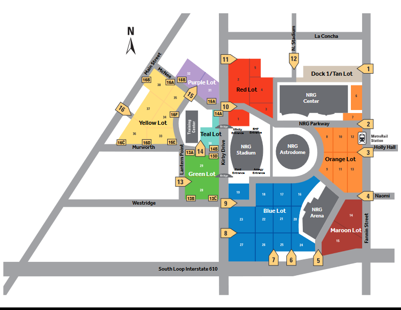 NRG Stadium Parking Map
