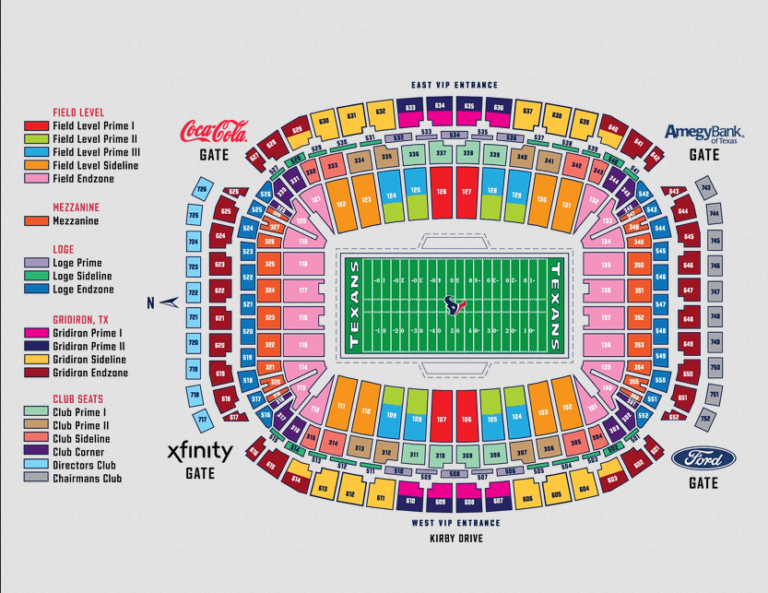 Nrg Stadium Seating Chart Houston texans seating chart