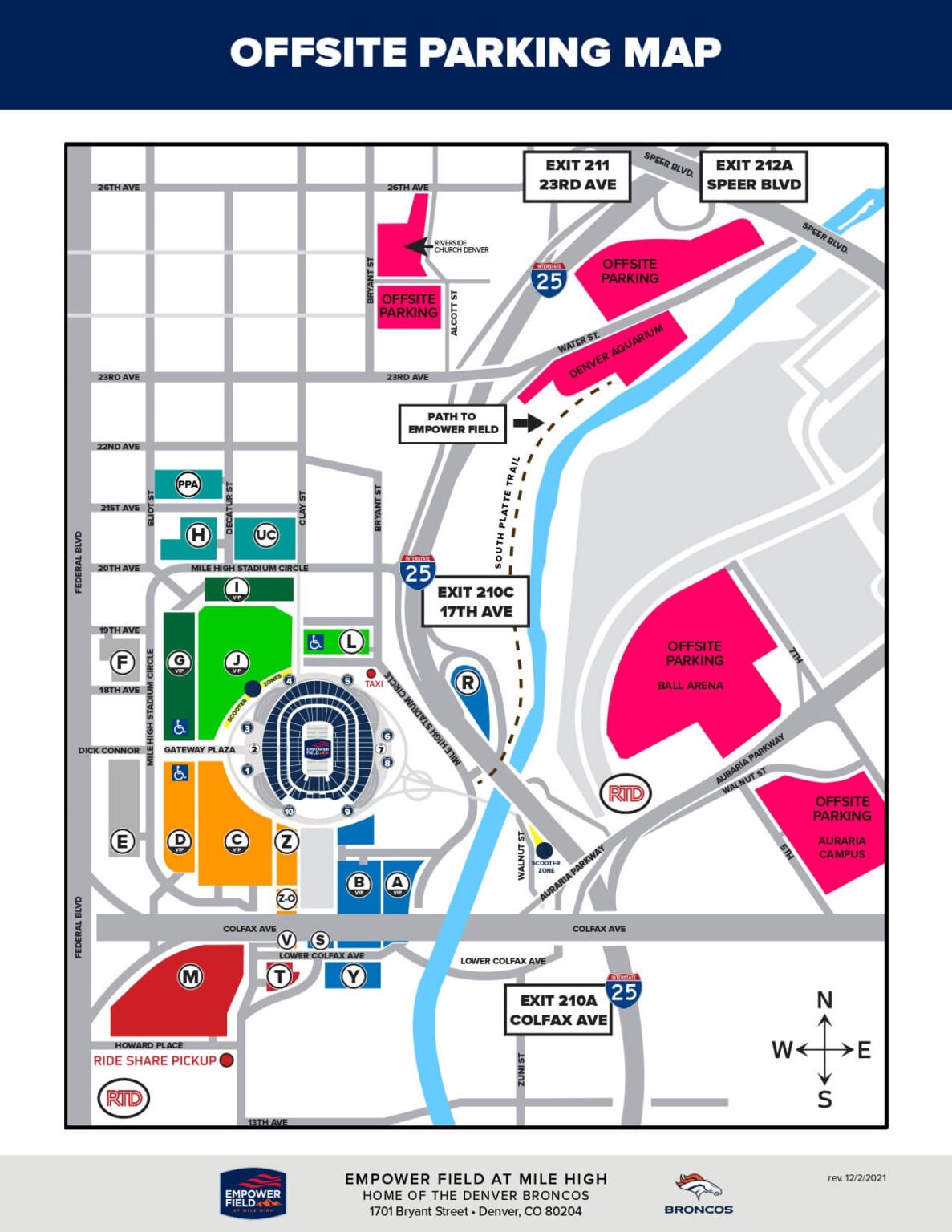 Empower Field at Mile High Parking 2024: Denver Broncos Stadium - SeatGraph