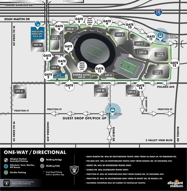 Allegiant Stadium Parking Details 2023 Raiders Parking SeatGraph
