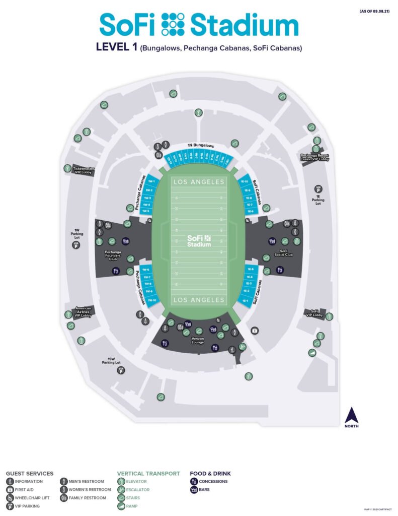 sofi stadium level 1 seating chart