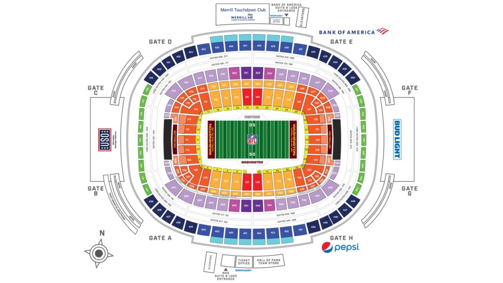 FedEx Field Seating Chart | Washington Commanders Stadium