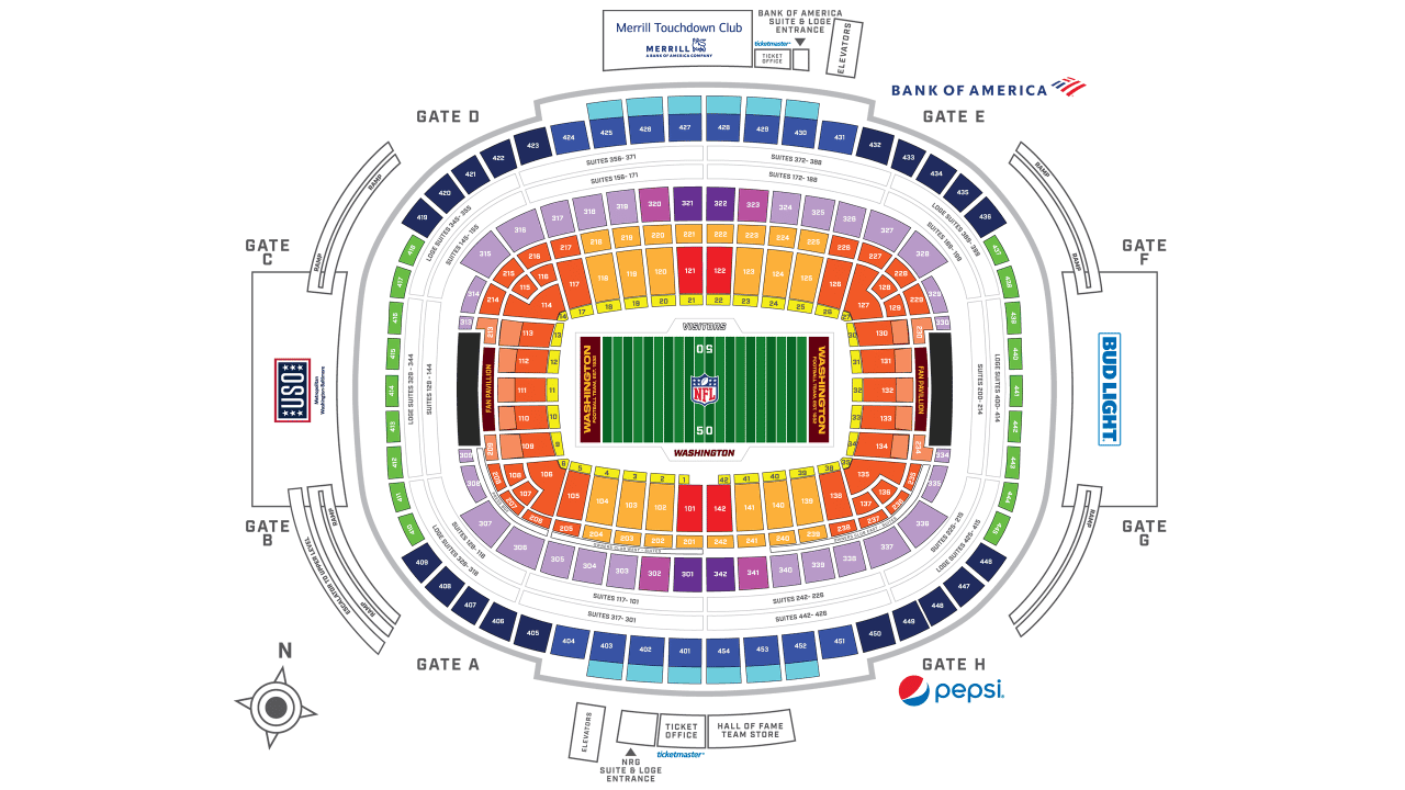 FedEx Field Seating Chart 2023: Washington Commanders Stadium - SeatGraph