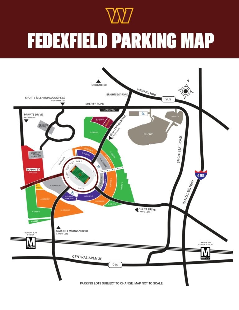 FedEx Field Parking Guide 2024: Lots, Map, Cost & Tips - SeatGraph