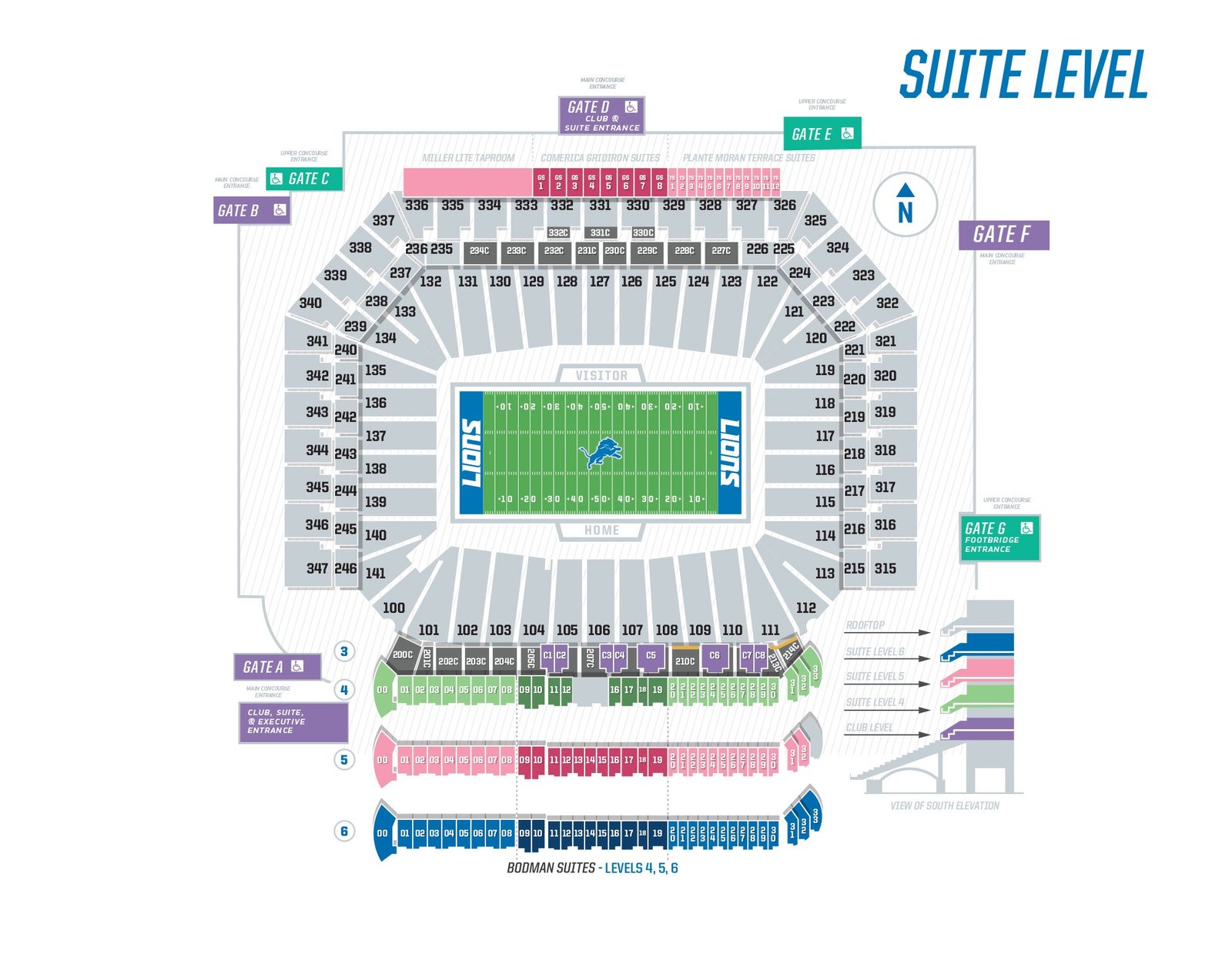 Ford Field Seating Chart 2023 A Guide to Detroit Lions Stadium SeatGraph