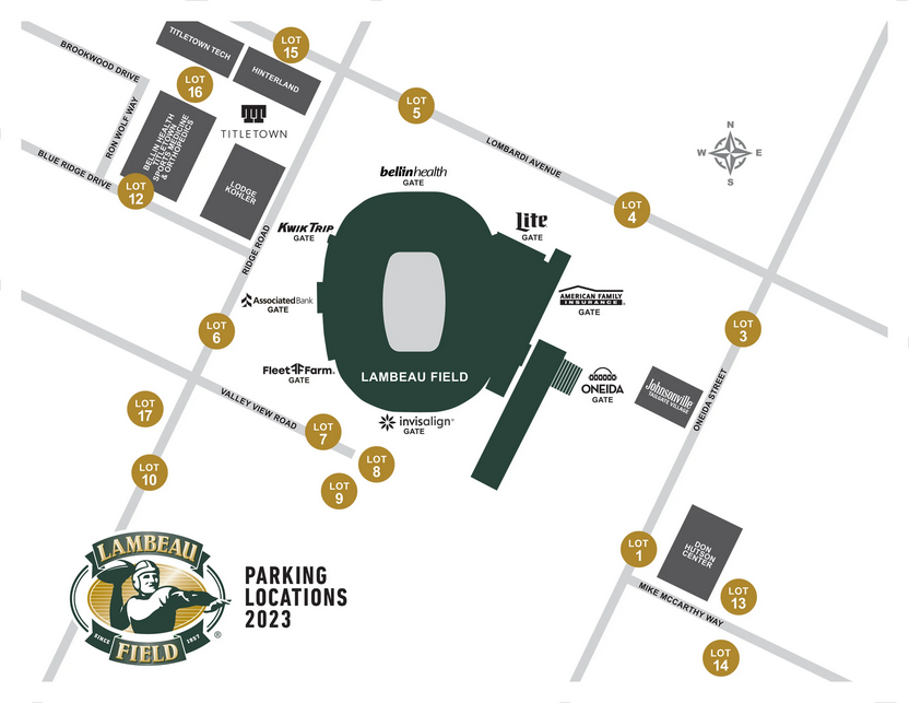 Lambeau Field Parking Map