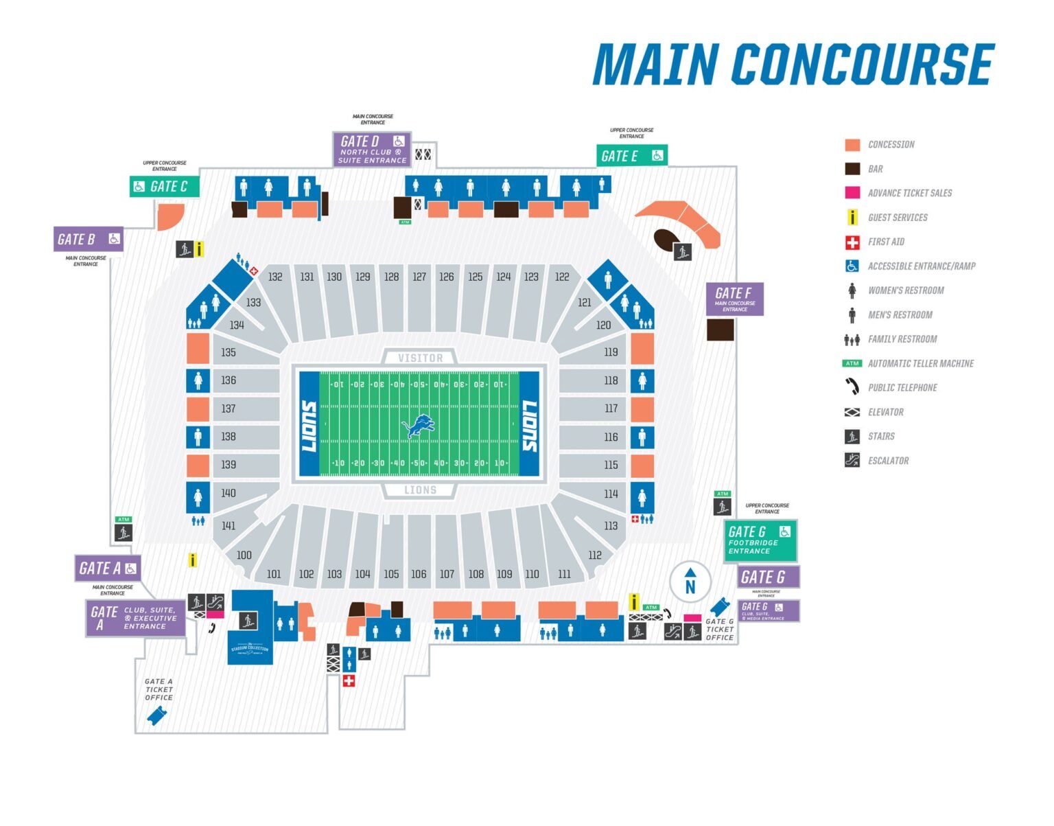 Ford Field Seating Chart 2024 Detroit Lions Stadium Seatgraph