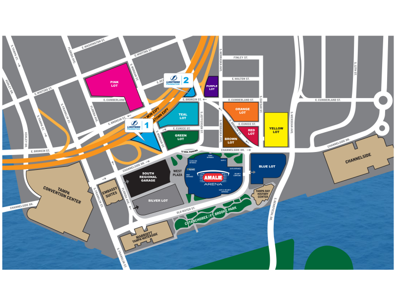 Amalie Arena parking map