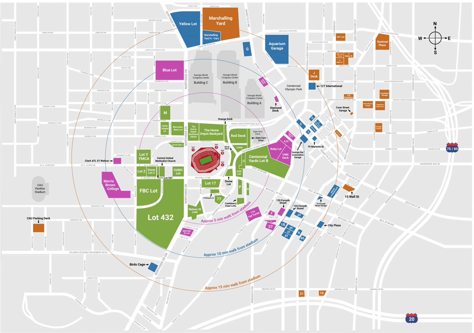 Mercedes Benz Stadium Parking Map 