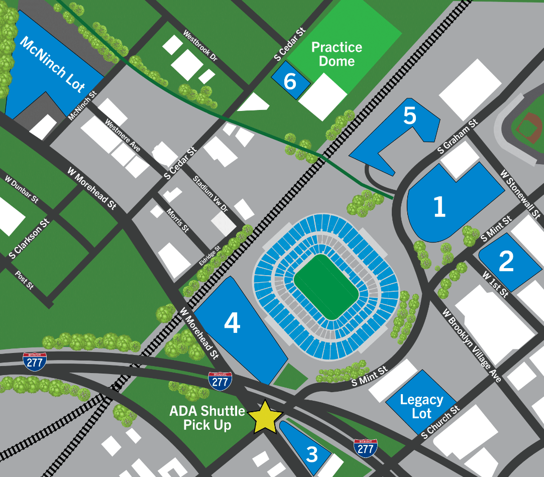 Bank Of America Stadium Parking Guide 2024 SeatGraph   Bank Of America Stadium Parking Map 