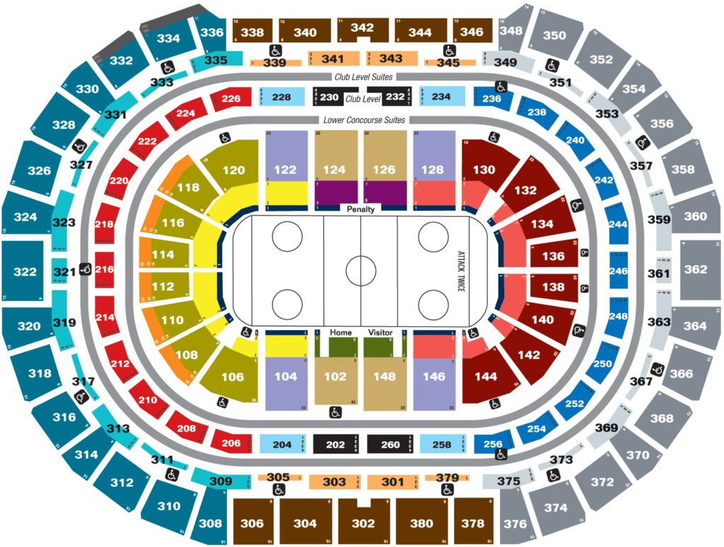 ball arena seating chart hockey