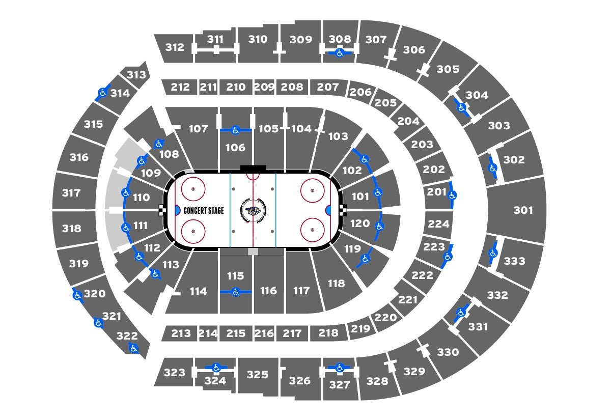 Bridgestone Arena Seating Chart 2023 Best Seats In The House Seatgraph 3008