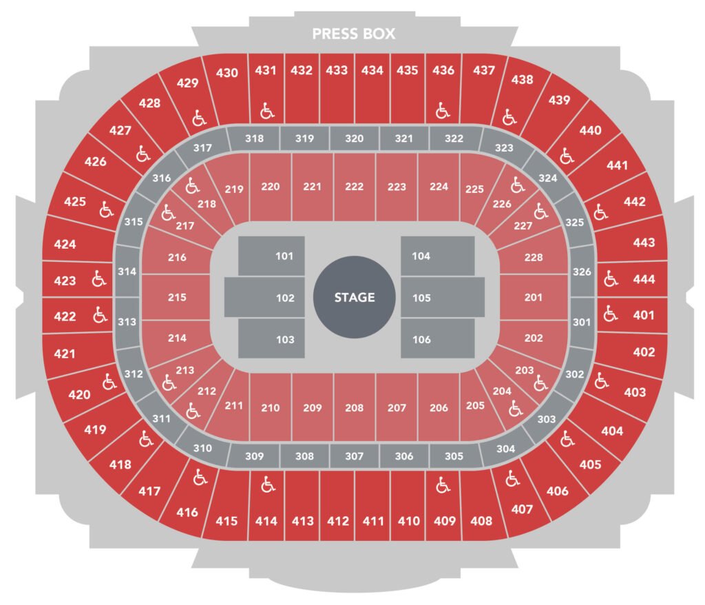 honda center seating chart for roundstage concert