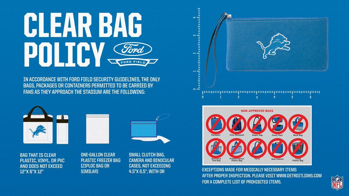 Ford Field Bag Policy | Permitted and Prohibited Items at Detroit Lions