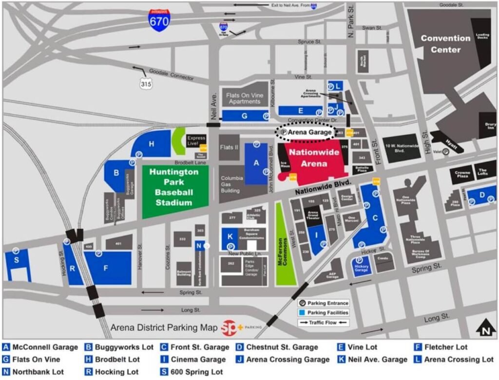 nationwide arena parking map