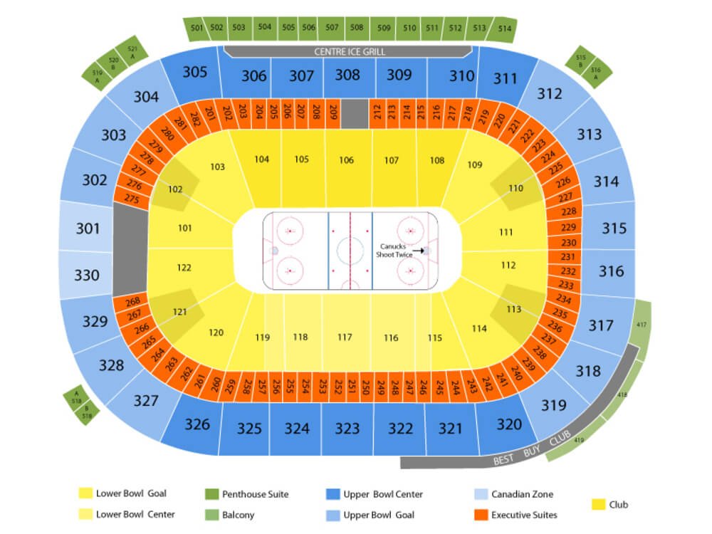 rogers arena seating map