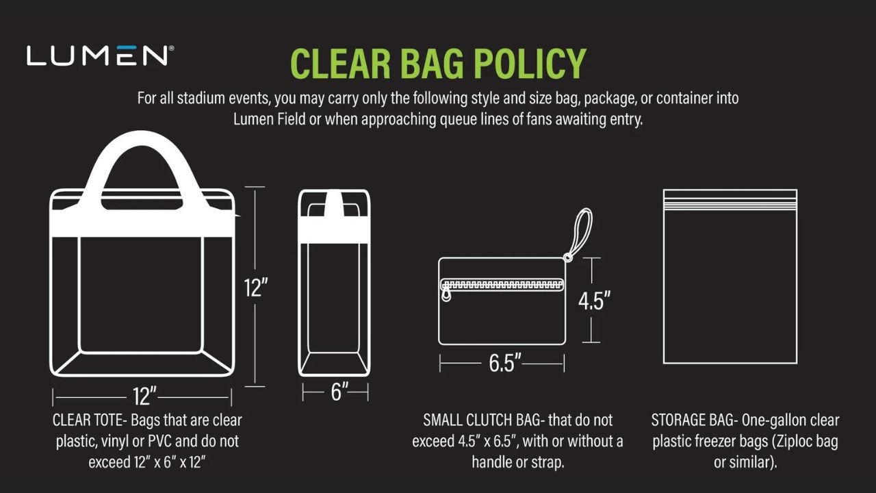Lumen Field Bag Policy Allowed and Prohibited Items SeatGraph