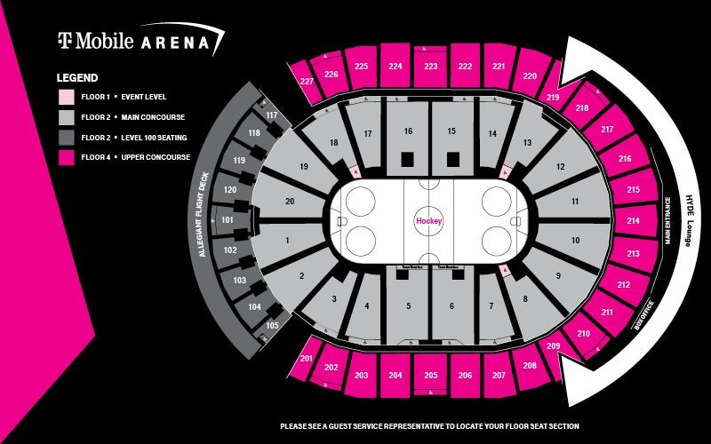 T-Mobile Arena Seating Chart - Hockey