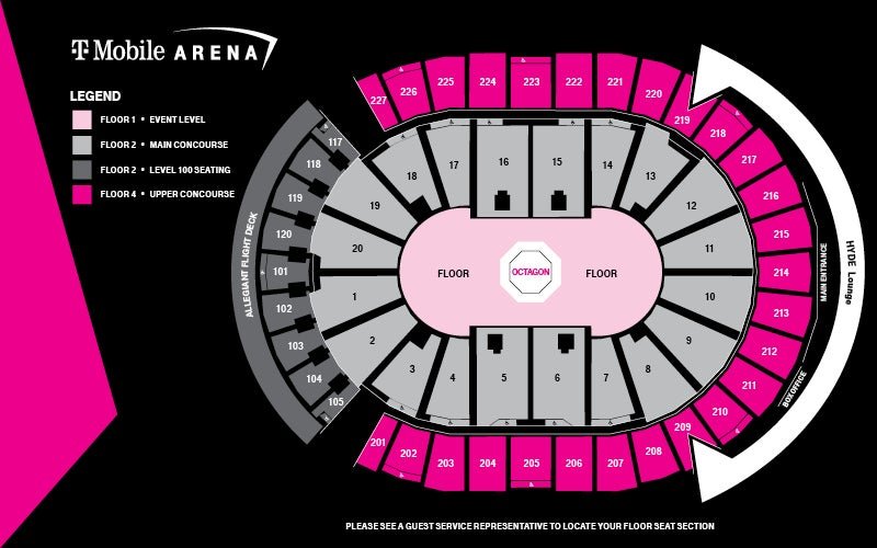 T-Mobile Arena Seating Chart - UFC Event