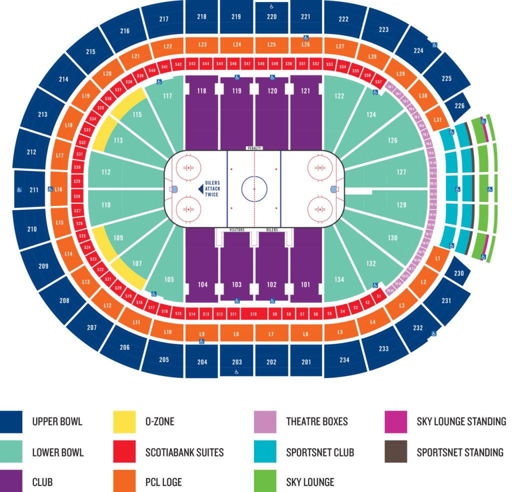 Rogers Palace Seating Chart | Oilers Seating Map