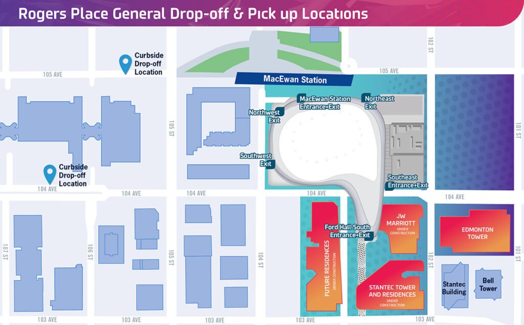 rogers place parking drop off and pick up