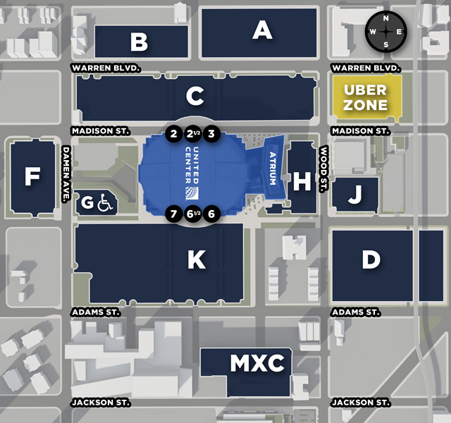 United Center Parking Map general parking