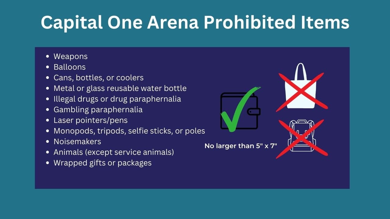 Capital One Arena Bag Policy Allowed and Prohibited Items SeatGraph