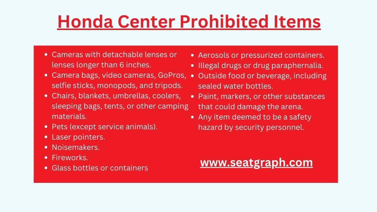 Honda Center Bag Policy: Anaheim Ducks game and Concert - SeatGraph