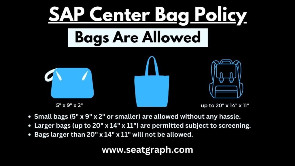 sap center bag policy