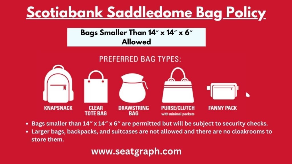 Scotiabank Saddledome Bag Policy