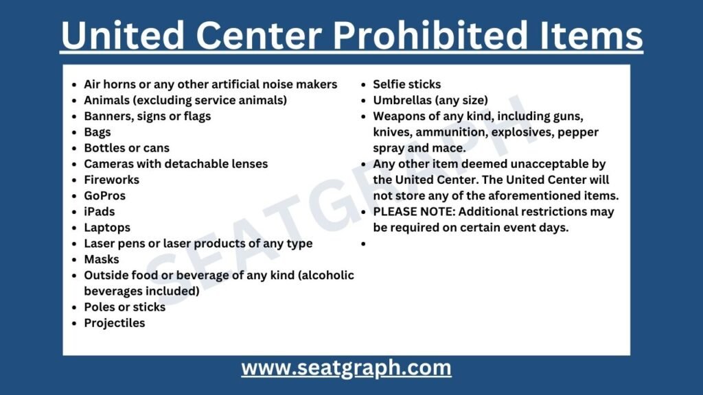 United Center Prohibited Items