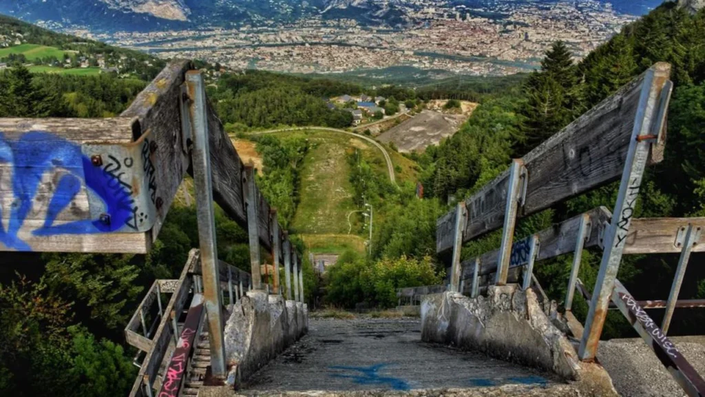 Ski Jump Tower- Grenoble, Winter Olympics 1968.