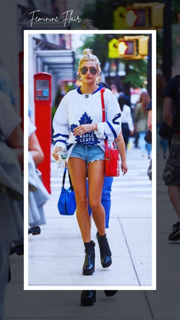 Hockey Jersey Trendy Look #7: Feminine Flair