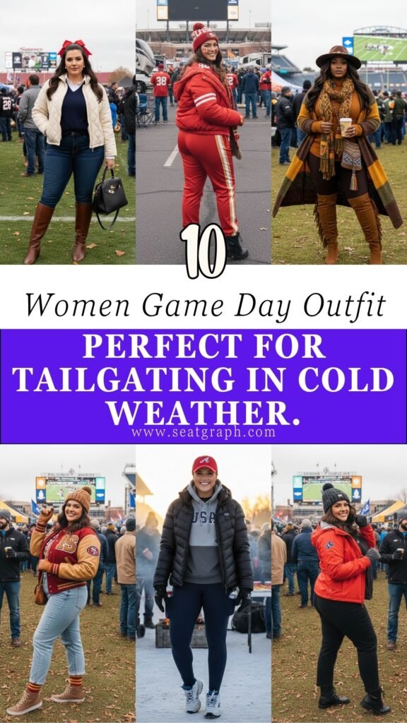 10 Women Game Day Outfit Ideas Perfect for Tailgating in Cold Weather.