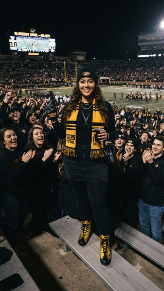 Black-and-Team-Color Statement Outfit